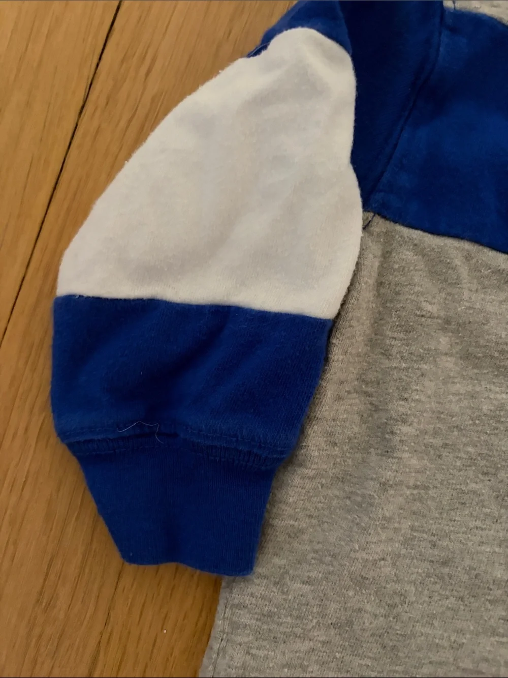 Toddler Boy Baby Gap Gray & Royal Blue Long Sleeve Shirt